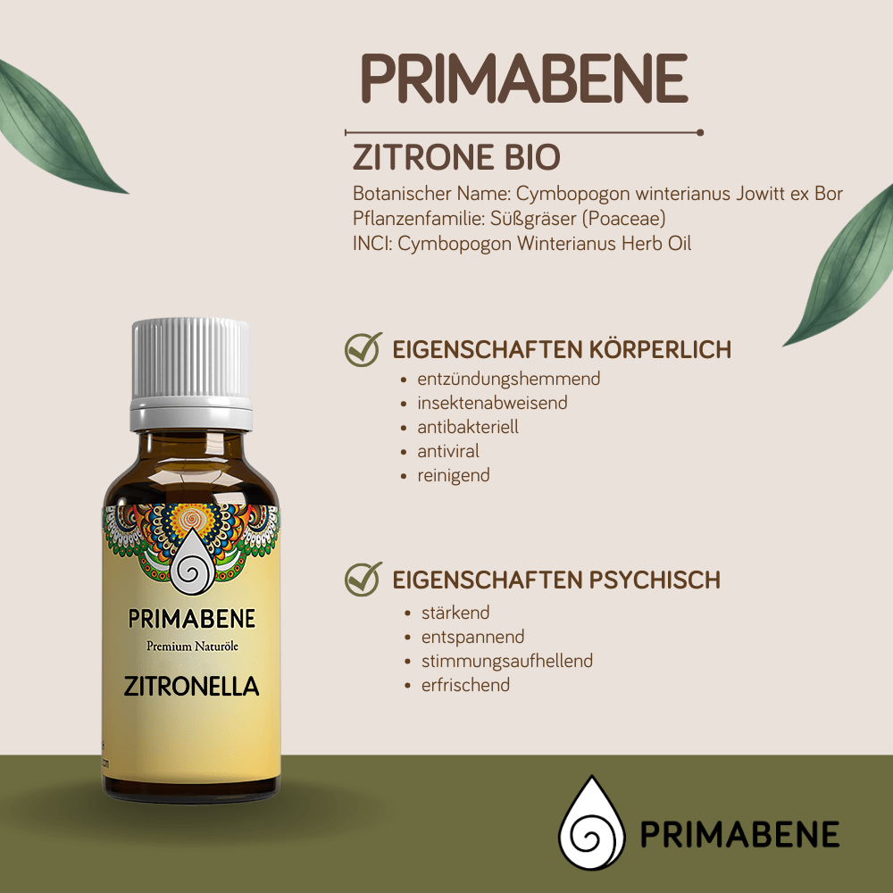 Bild von Zitronella - Citronella , 100% rein ätherisches Öl